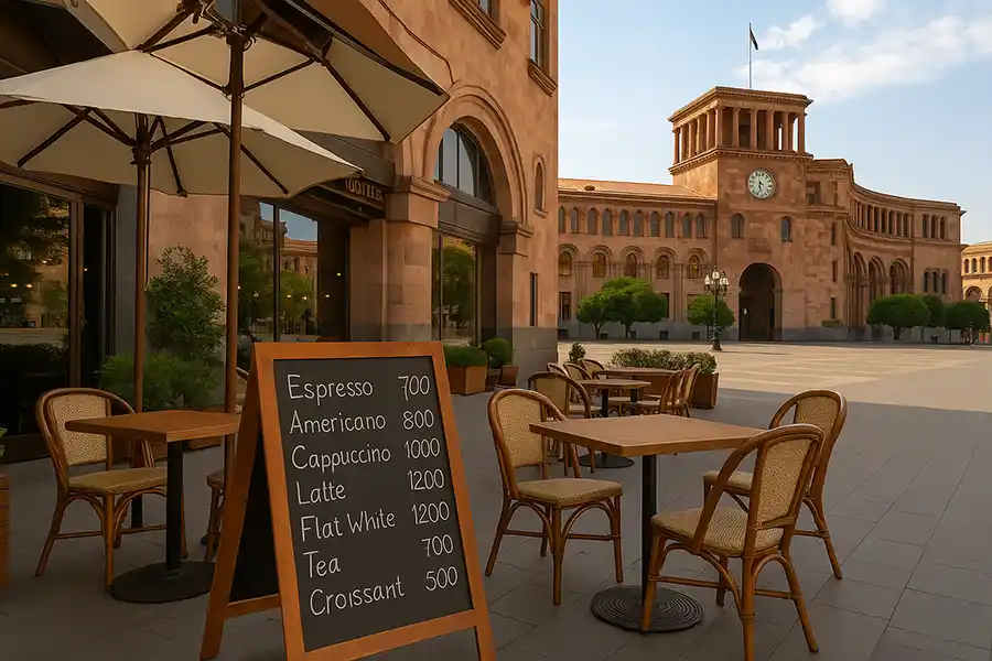 کافی شاپ خیابانی در شهر ایروان