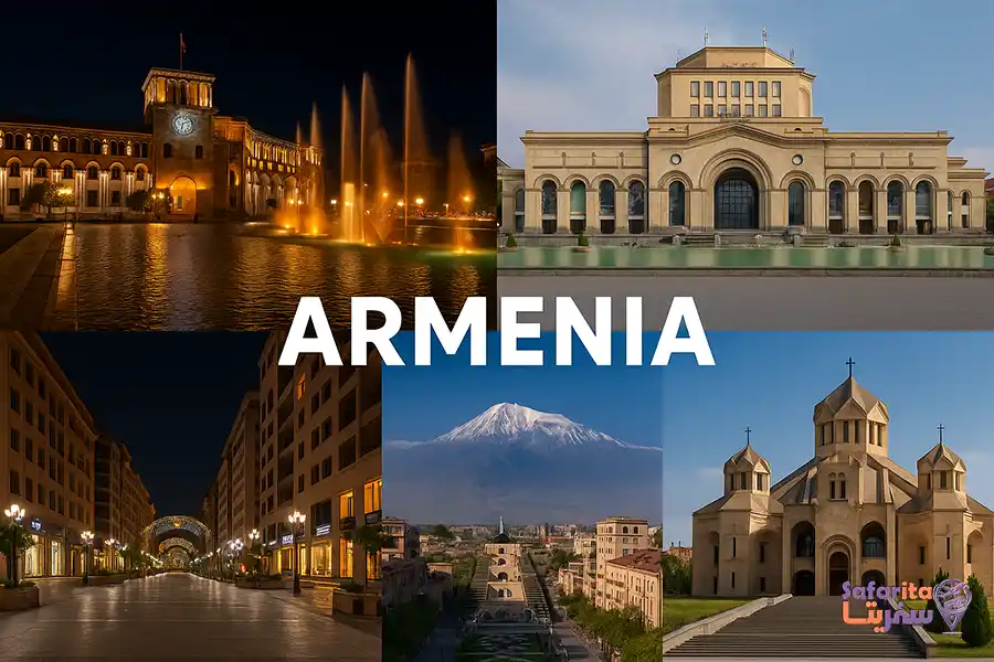 کلاژ 5 مورد از دیدنی های ارمنستان
